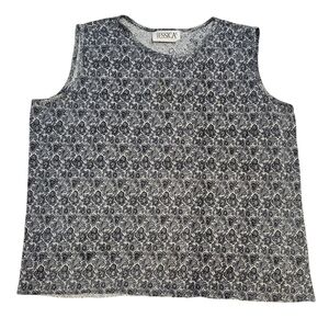 Jessica Black and White Sleeveless Top